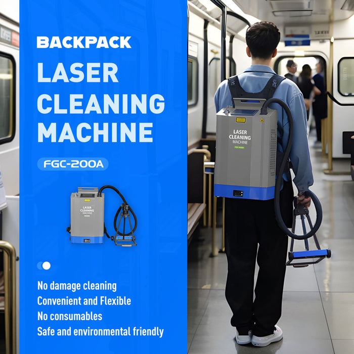 Dodger Blue SFX 200W Portable Self-propelled Backpack Laser Cleaning Machine