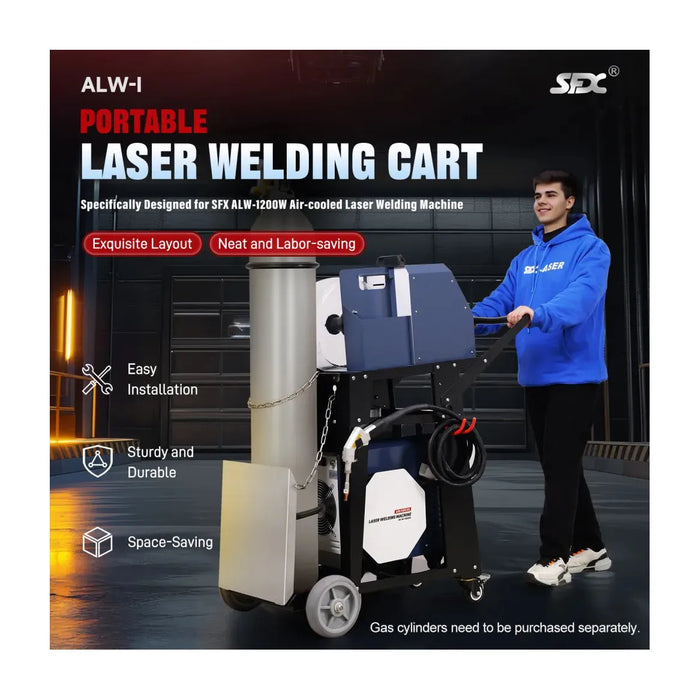 Black Mobile Cart for SFX ALW-1200 Laser Welding Machine