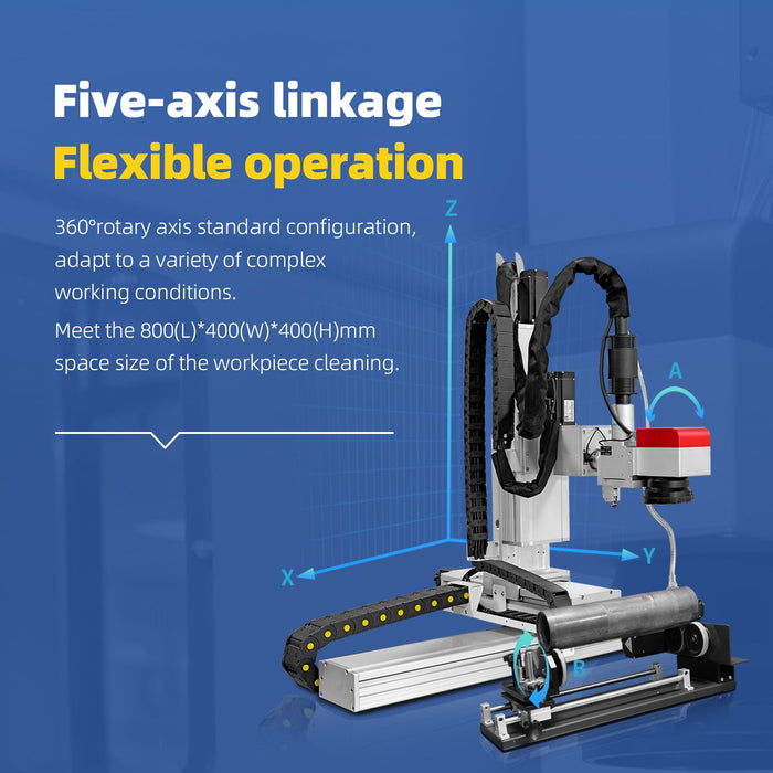 Dark Slate Blue SFX CNC 5-Axis 300W/500W Intelligent Laser Cleaning Machine