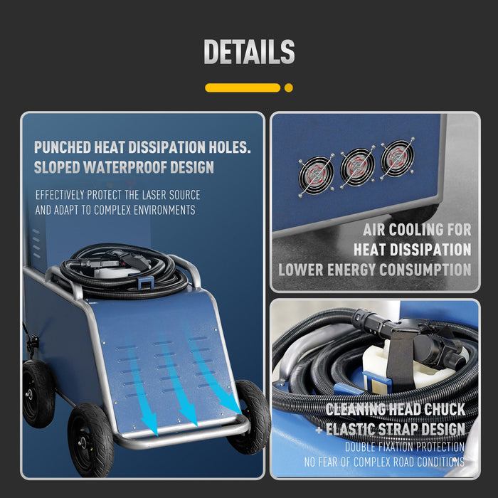 Dark Slate Gray SFX 200W/300W Mobile Pulse Laser Cleaning Machine for Offroad Field Operations
